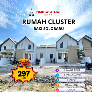 RUMAH CLUSTER NAWASENA LOKASI DI BAKI DEKAT AL AZHAR SOLO BARU