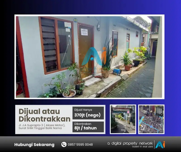 Rumah Dijual / Dikontrakkan Jaksa Agung Suprapto Kota Malang