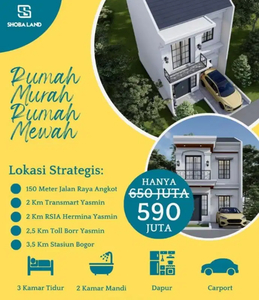 rumah murah 400 600 juta strategis kota Bogor 2 km tol