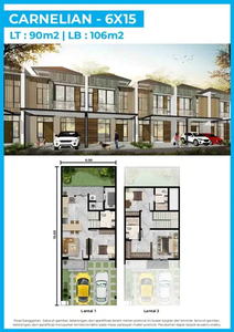 RUMAH PIK 2 DIJUAL KUNINGAN VIILAGE UKURAN 6X15 CARNELIAN 2 LANTAI