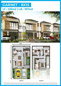 RUMAH PIK 2 DIJUAL KUNINGAN VIILAGE UKURAN 8X15 GARNET 2 LANTAI BISA C