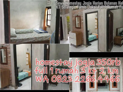 Sewa Homestay Jogja Harian Bulanan Keluarga 2KT Strategis Furnis Jakal