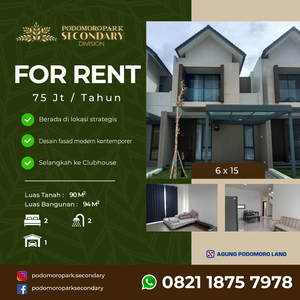 Sewa Rumah 2 Lantai Furnished Podomoro Park Klaster Fashagriya