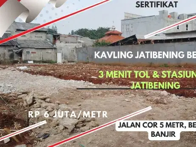 tanah kavling strategis dekat tol Jatibening Bekasi SHM bebas banjir