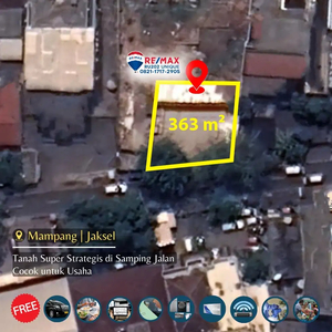 Tanah Super Strategis di Samping Jalan Cocok untuk Usaha di Mampang