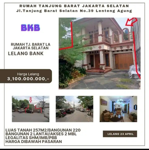 TERMURRAH. Dijual via Lelang Rumah di Lenteng Agung Jaksel