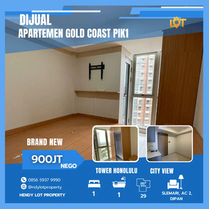 Dijual Apartemen Gold Coast 1 BR Uk 29 Semi Furnish View City