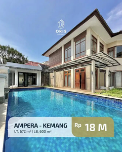 Dijual Rumah Cantik Ada Pool di Ampera Kemang Jakarta Selatan