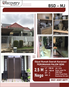 DIJUAL RUMAH DI KARAWACI PERUMAHAN PALEM SEMI