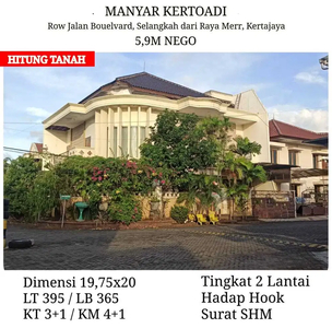 DIJUAL RUMAH HITUNG TANAH MANYAR KERTOADI SURABAYA HOOK