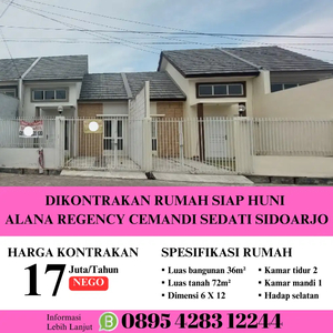 Dikontrakkan disewakan rumah alana regency cemandi sedati sidoarjo