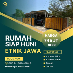 Miliki Rumah Siap Huni Konsep Etnik Jawa Cocok Untuk Investasi