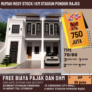 rumah 2 latai ready stock di depok 1km stasiun