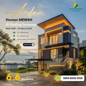 Rumah paling dicari ARDEA Heron 3lantai Summarecon sudah lift & marmer