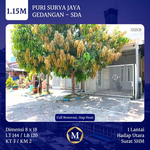 Rumah Puri Surya Jaya Full Renovasi Baru Siap Huni Gedangan Sidoarjo