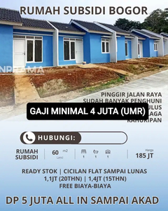 Rumah subsidi di Kemang Bogor, cicilan hanya 1jtan flat sampai lunas