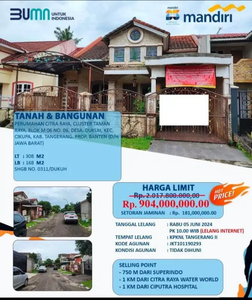 TERMURRAAAH. Dijual via Lelang Bank Rumah Perumahan Citra Raya Banten