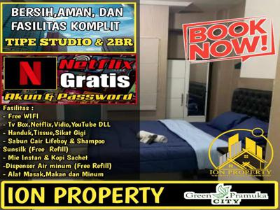 STAYCATION 1KAMAR APARTEMEN GREEN PRAMUKA CITY FREE NETFLIX JAKPUS