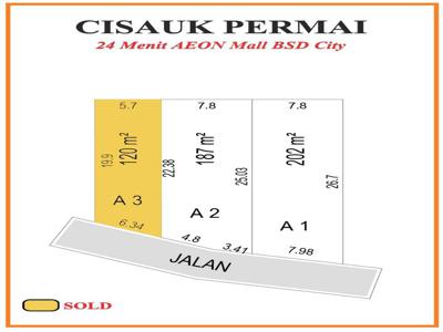 Tanah Pinggir Jalan Lokasi Hanya 1,9 Km ke Stasiun Cisauk Tangerang