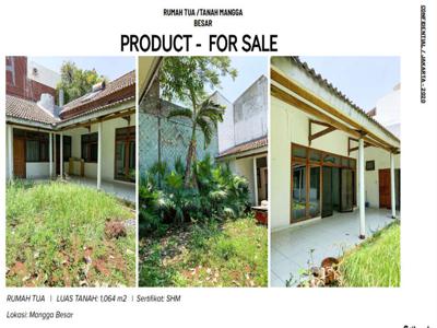 Dijual Rumah Hitung Tanah di Mangga Besar Zona Komersil Jual Rp.23jt/m