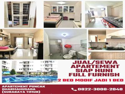 Disewakan apartemen puncak dharmahusada 2br modif 1br luas full furnis