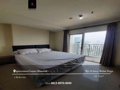 Disewakan Apartement Cosmo Mansion 3+1 Full Furnished High Floor