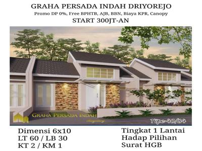 NEW! Rumah Graha Persada Indah Driyorejo 300Jtan DP 0% FREE BIAYA2!