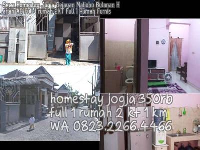 Sewa Homestay Jogja Gejayan Maliobo Bulanan Harian AC Full 1 rumah 2KT
