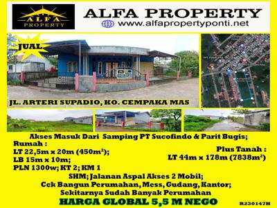 Jual Rumah dg Tanah Siap Bangun Perumahan Parit Bugis Pontianak Kota