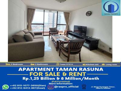 Apartemen Taman Rasuna,Dijual,2 Br, Furnished, Siap Huni
