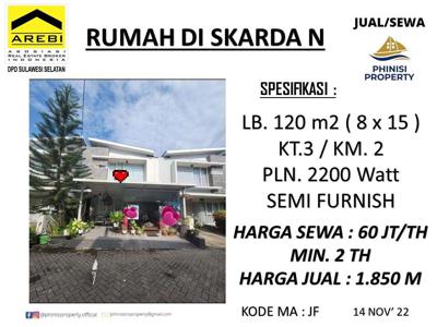 DI JUAL RUMAH DI SKARDA DEKAT DARI PETTARANI