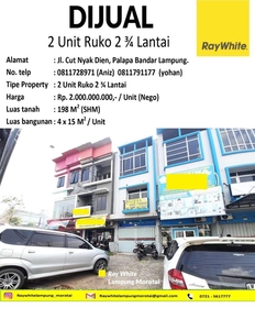 Dijual Ruko di Jl.Cut Nyak Dien, Palapa, Bandar Lampung (kode: yoniz27