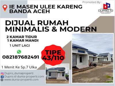 Ie Masen Ulee Kareng Dijual Rumah Baru Tipe 43 Tanah 110 m Banda Aceh