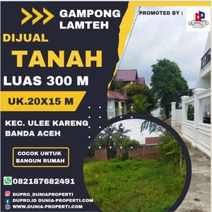 Lamteh - Dijual Tanah Luas 300 m cocok bangun rumah di Banda Aceh