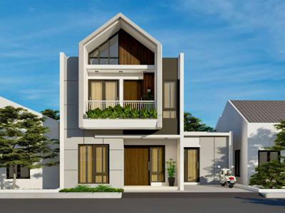 Rumah 2 Lantai Scandinavian dekat GOR Kostrad Cilodong