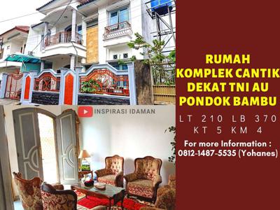 Rumah lt 210 komplek Cantik dekat TNI AU Pondok Bambu