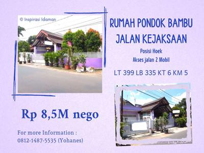 Rumah LT 399 Pondok Bambu Jalan Kejaksaan Jakarta Timur