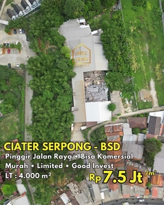 Tanah Ciater Serpong BSD Pinggir Jalan Bisa Komersial 7 Jutaan Per m2
