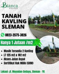 Tanah Kavling Murah Sleman Dekat Jl. Godean Km 14
