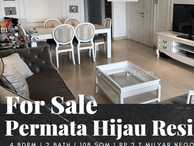 Dijual Apartement Permata Hijau Residence 3+1 Bedroom Low Floor