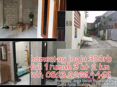 Homestay Jogja Harian Bulanan Parkir mobil Jl Dama Furns Strategis 2KT