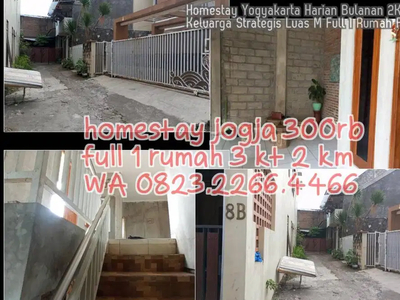 Homestay Yogyakarta Harian Bulanan 2KT Frnis Keluarga Strategis Luas M