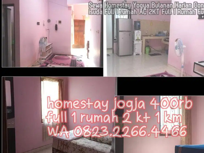 Sewa Homestay Yogya Bulanan Harian Concat T Wisuda Full 1 rumah AC 2KT