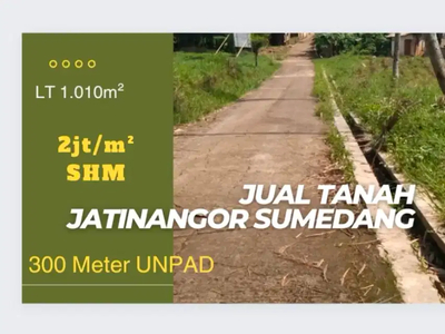 Tanah Dijual di Jatinangor 300 meter Kampus UNPAD SHM Siap Bangun
