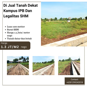 Tanah Kavling Dekat Kampus IPB Cocok Untuk Kos-kosan Dan Legalitas SHM