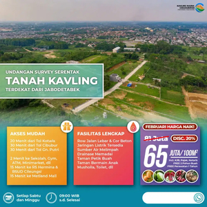 Tanah Kavling Murah Dekat Jakarta 20 Menit Exit Tol Kota Wisata