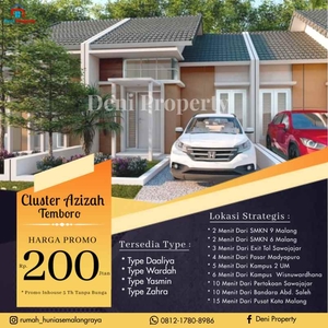 Promo Rumah Murah Di Cluster Azizah Temboro Inhouse 5 Th Tanpa Bunga