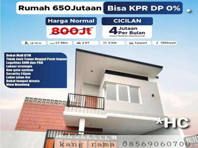 Rp Jual KPR 600Jtan DP 0% T75/98 Rumah Baru Nih Boss