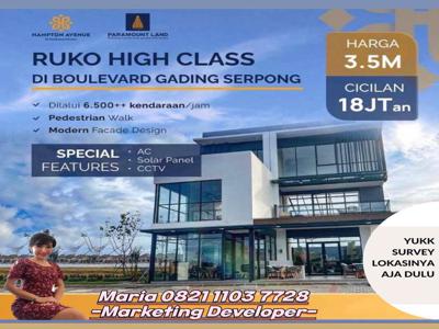 Ruko 2-3 Lantai Hampton Avenue Gading Serpong Lokasi Jalan Utama