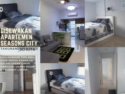 Disewakan: TA 2+1 BR, Furnished cakep, Apartemen Season / Seasons City